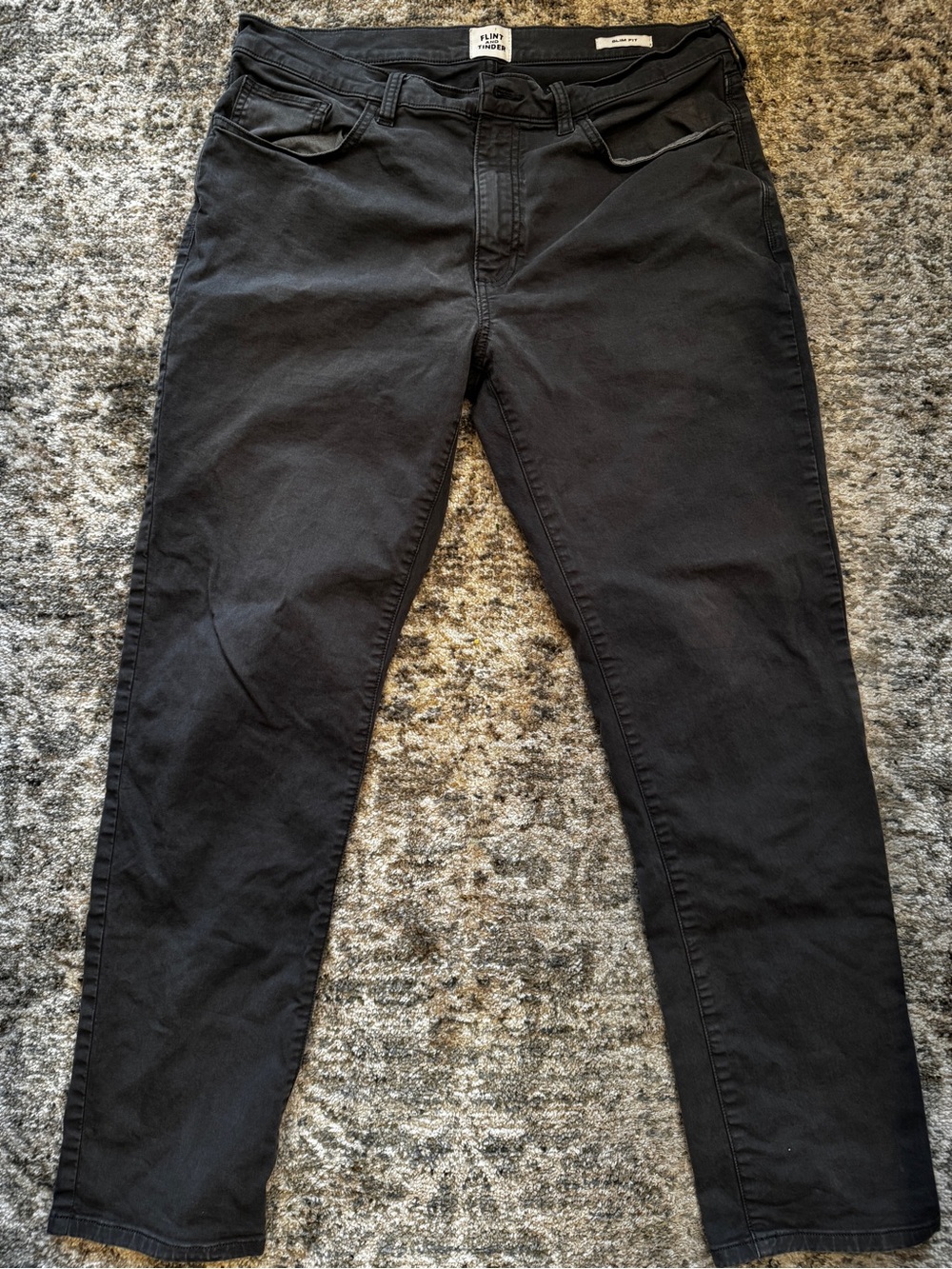 Flint and Tinder Slim Men's Chinos in Black — 34 x 30